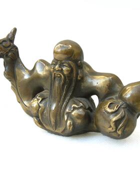 铸铜人摆物星笔架商寿务办公家装饰AVY居桌面件金属工艺品