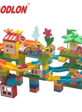 AOLON宝BD1309德龙玩具儿幼D园桌面B拼搭积木赛车滑道