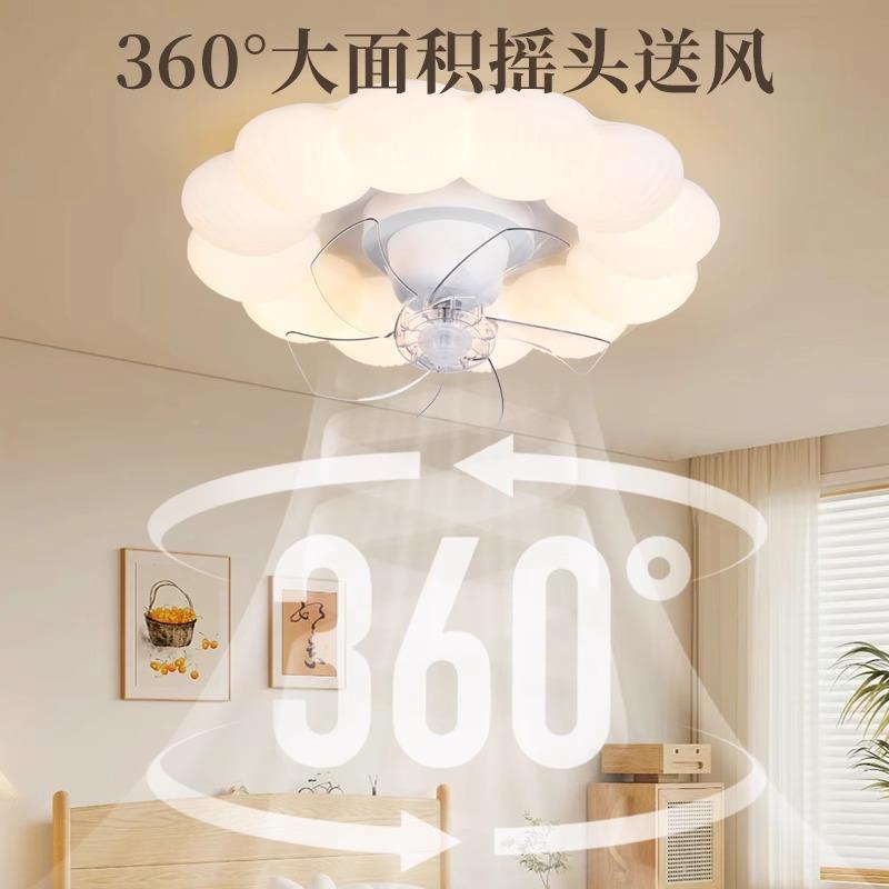 摇风扇灯主卧儿童新房20头25款led奶油风室现代简约餐YSL-9802厅