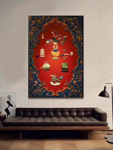 新中国风入口挂画葫芦挂画红溪书画办公室摆件乔迁高雅大气中殿挂