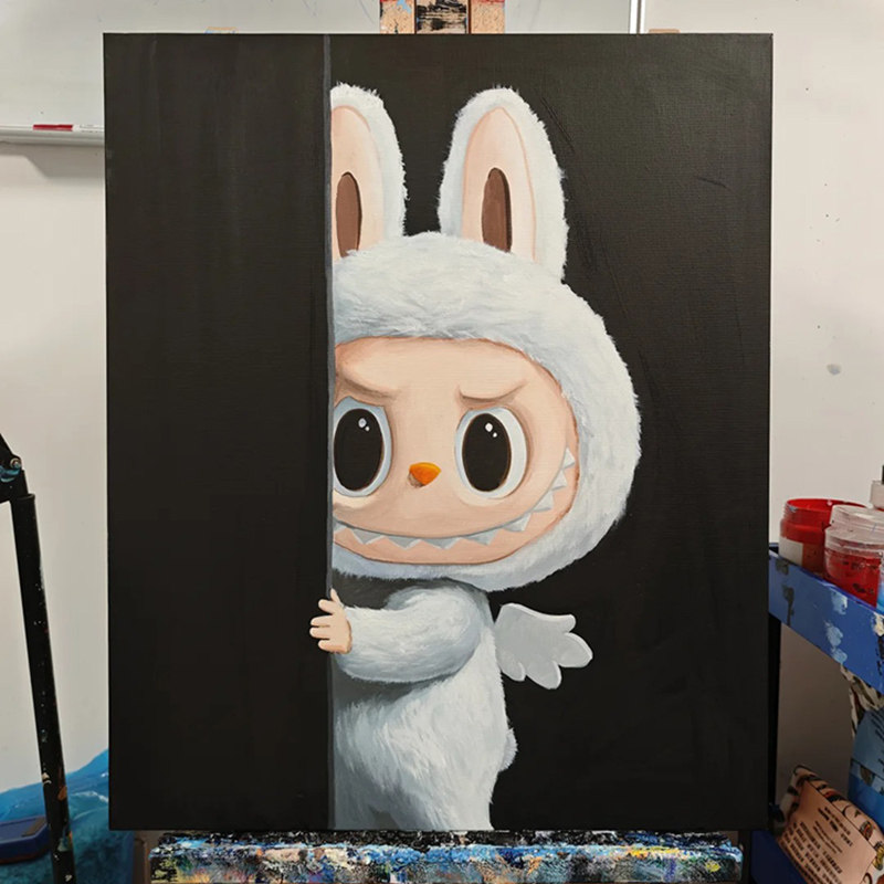 泡泡玛特拉布布装饰画卡通多巴胺小众卧室玄关餐厅客厅沙发挂壁画,家居饰品,现代装饰画,淘宝优惠券,粉丝福利购,淘宝优惠卷