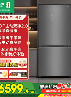 容声502双系统四循环60CM平嵌十字四门冰箱IDP除菌净味