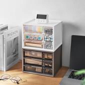 米木抽屉式 收纳盒亚克力文具饰品储物盒桌面办公室小物品柜.5005