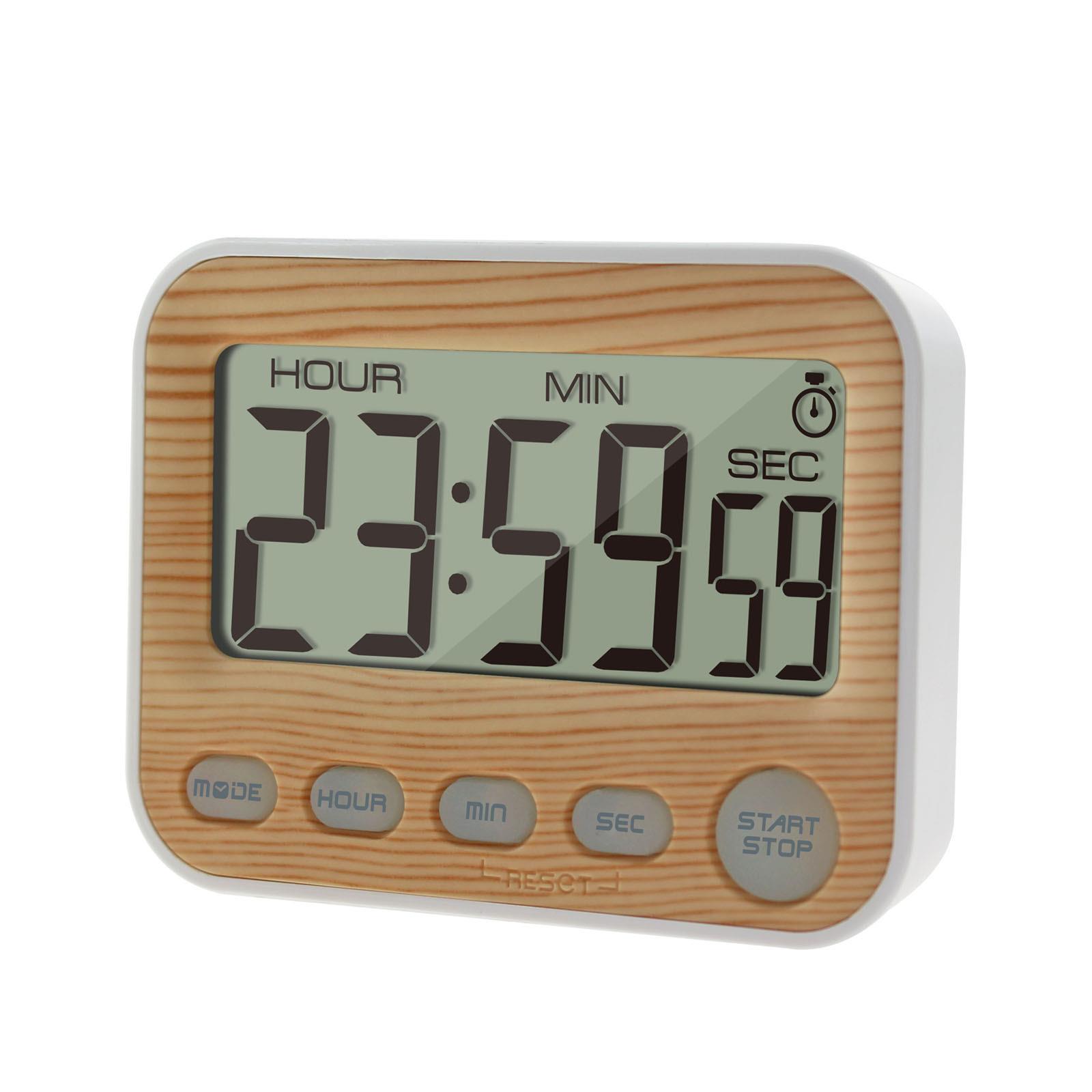 新款24小时闹钟木纹色电子计时器倒时器礼品学生厨房定时器提醒器