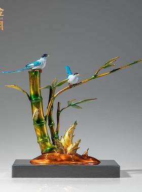 铜金岁月节节高升竹子黄铜摆件升职庆祝富贵竹新居客厅金属铜摆件