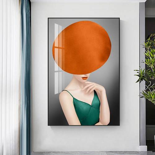 艺术美女人物装饰画现代简约玄关楼梯过道走廊壁画进门主卧室挂画