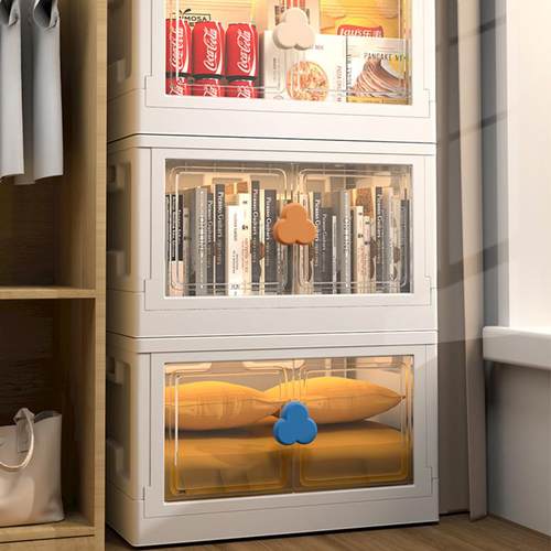 收纳盒免安装折叠收纳箱开门式宝宝儿童衣柜零食储物柜衣服整理箱