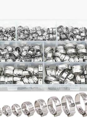 7-23.5单耳无极卡箍130PCS盒装喉箍304不锈钢油管夹管箍抱箍套装