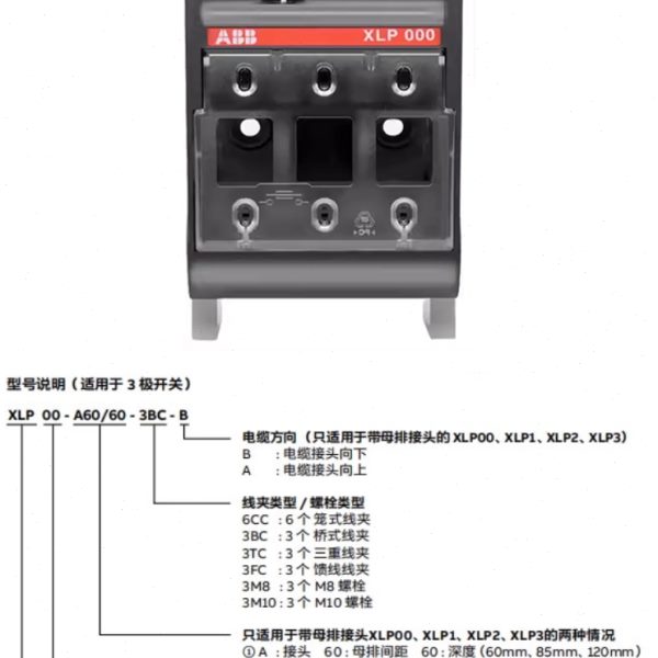 ABB熔断器隔离熔断开关XLP000 XLP00 XLP1 XLP2 XLP3刀熔开关壳体