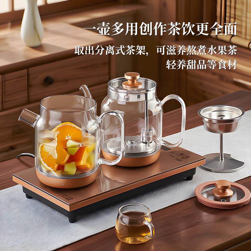 自动上XH-Y1水电茶淋炉玻璃电热烧全水壶喷式煮茶器茶台嵌泡入式2