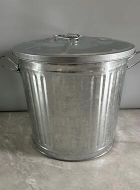 垃船舶WEK火镀锌防垃圾桶船铁皮桶阻燃圆形带盖室用外圾筒环卫桶