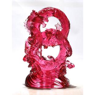 客WRE水厅装饰玻璃饰品龙凤吉祥触手可及豪华夫高雅晶艺术工艺品