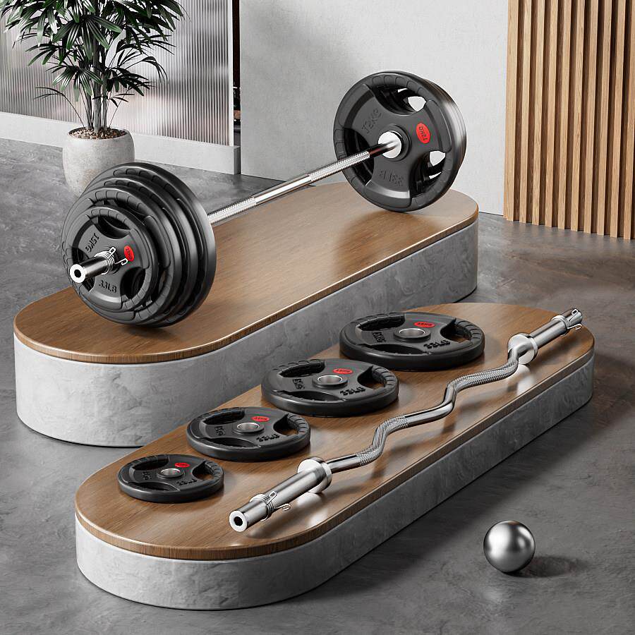 杆杠铃男健身烤家用纯铸铁质金属漆包铁三孔手AGGL奥抓士片大孔器