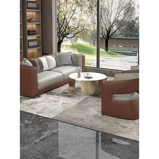 北欧轻奢皮艺单人位发椅接酒店办写公室会议室字楼会沙客无品牌（