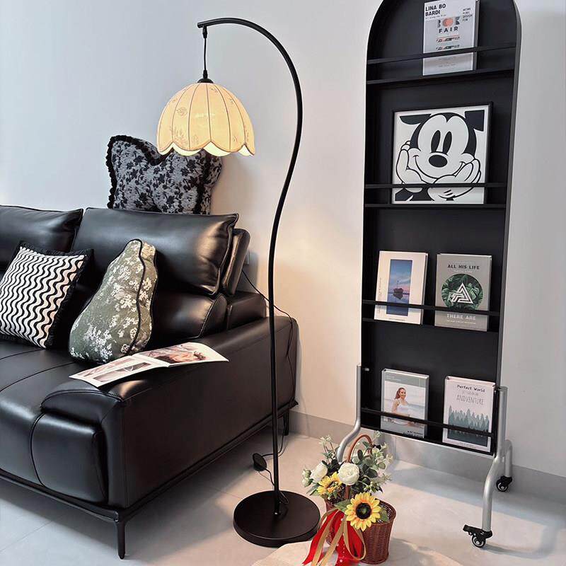 中古风单杆问号覆古钓鱼落地灯客卧室灯沙发旁边厅法式级高感立式