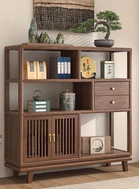 新式风格15585博古架储展示柜茶室茶柜物柜多功能储架物中榆木餐