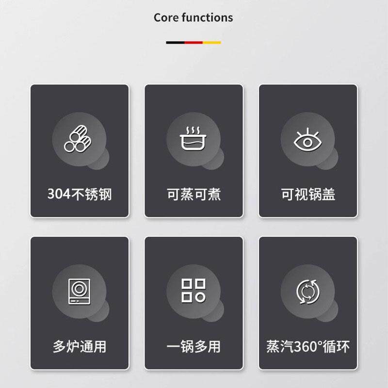 山东多星锅0cm层蒸锅加3厚04不锈钢锅燃气灶三专用3锅