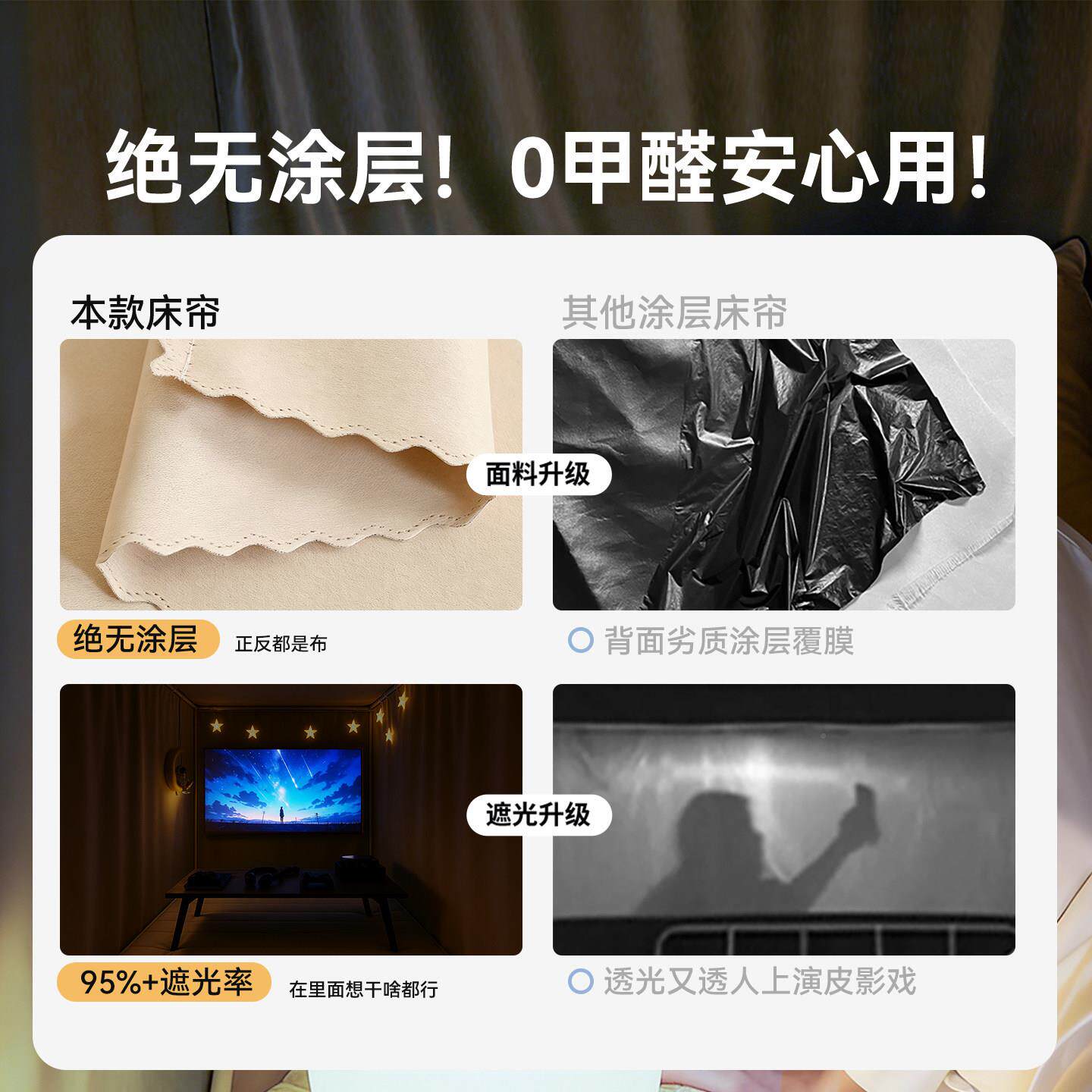 纯包布!全遮床帘蚊帐全一体式学生宿舍住挡校光专用XZ24+CL0上下