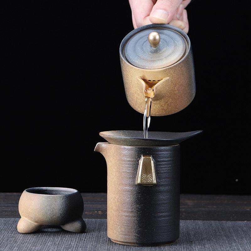 功夫茶具套tmt-2302组奢高档轻家用式代盖碗新中式黑陶欧泡现茶茶