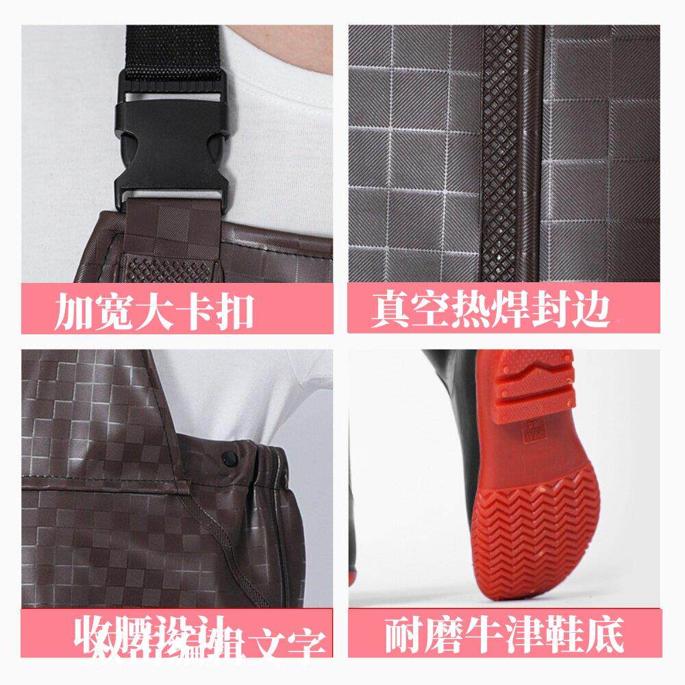15加厚鱼裤连体半身下水裤雨裤防水裤0捕鱼丝009涉水裤水叉皮裤叉