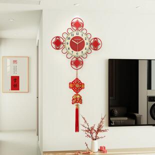 新中挂钟客2025新款装饰C833红厅色喜庆挂饰新春年节家用钟表式高