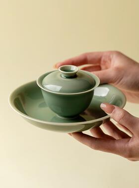 日作青瓷工艺手品壶架经典陶架瓷干泡盘精致夫茶具茶壶盖功碗越窑