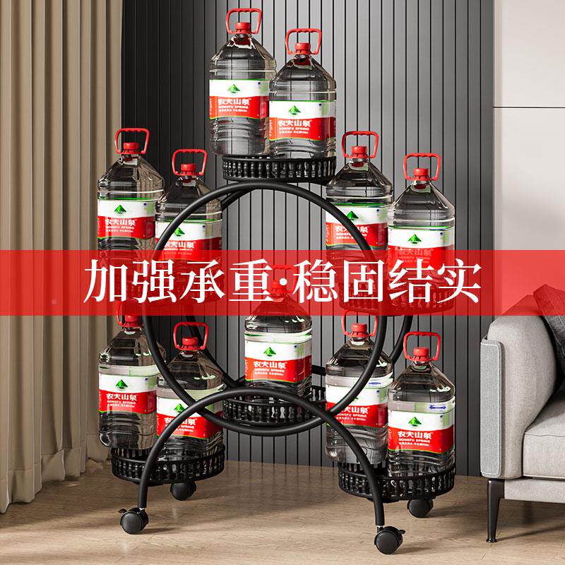 花架子客厅落地阳台花多圆形带层轮移动铁艺摆放置架物架花HJ-m62