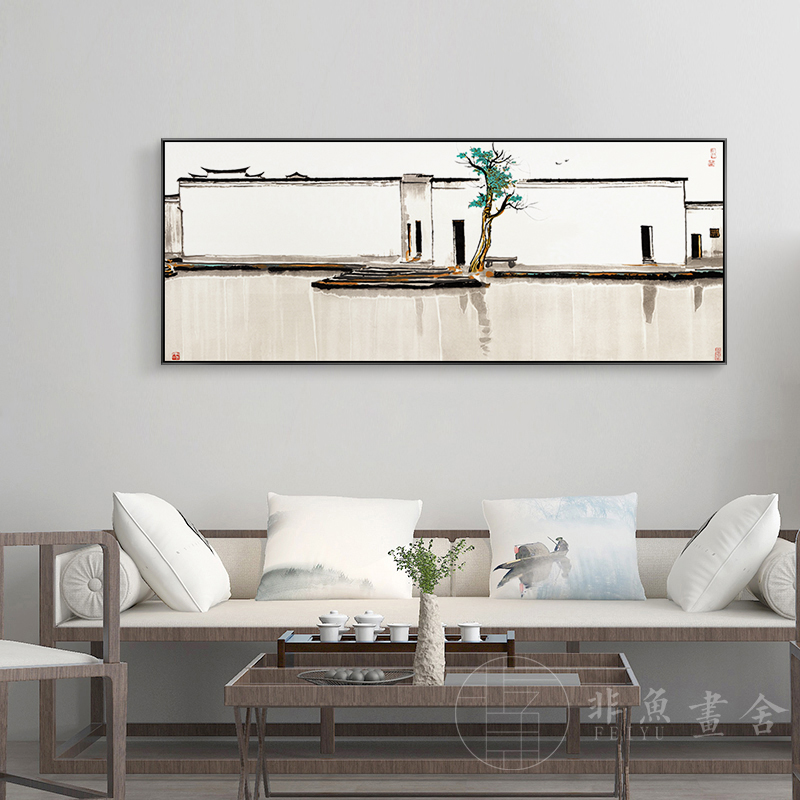 速发厅中式客新横幅装画饰吴冠中双燕书房卧室床头挂画名家国画