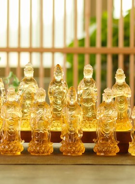 速发古法琉用家璃桌面装饰摆件供奉客厅日菩月光光萨坛城八大菩萨