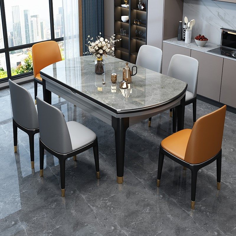 速发岩板餐桌炉组合简约伸缩折叠餐桌家用小户桌实木电磁椅饭型子,住宅家具,岩板餐桌,淘宝优惠券,粉丝福利购,淘宝优惠卷