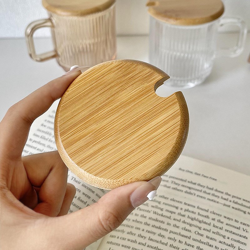速发可盖风木质批防尘盖茶杯盖玻璃杯盖单独水杯盖子配件杯盖