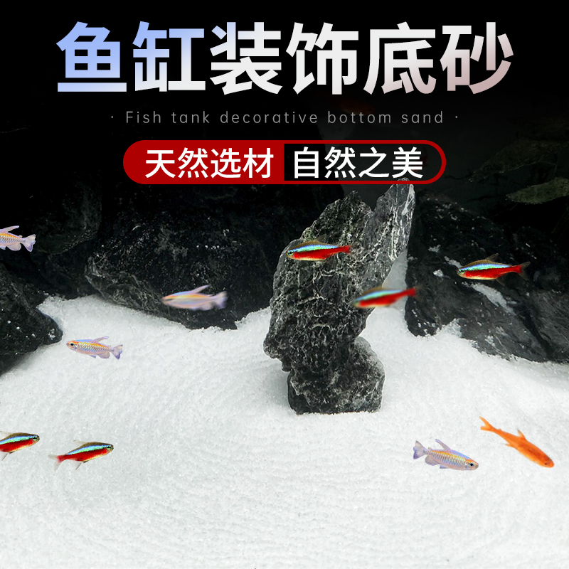 速发鱼缸造景底生原砂石英砂微景观瀑布装饰白沙族水箱铺底细沙子
