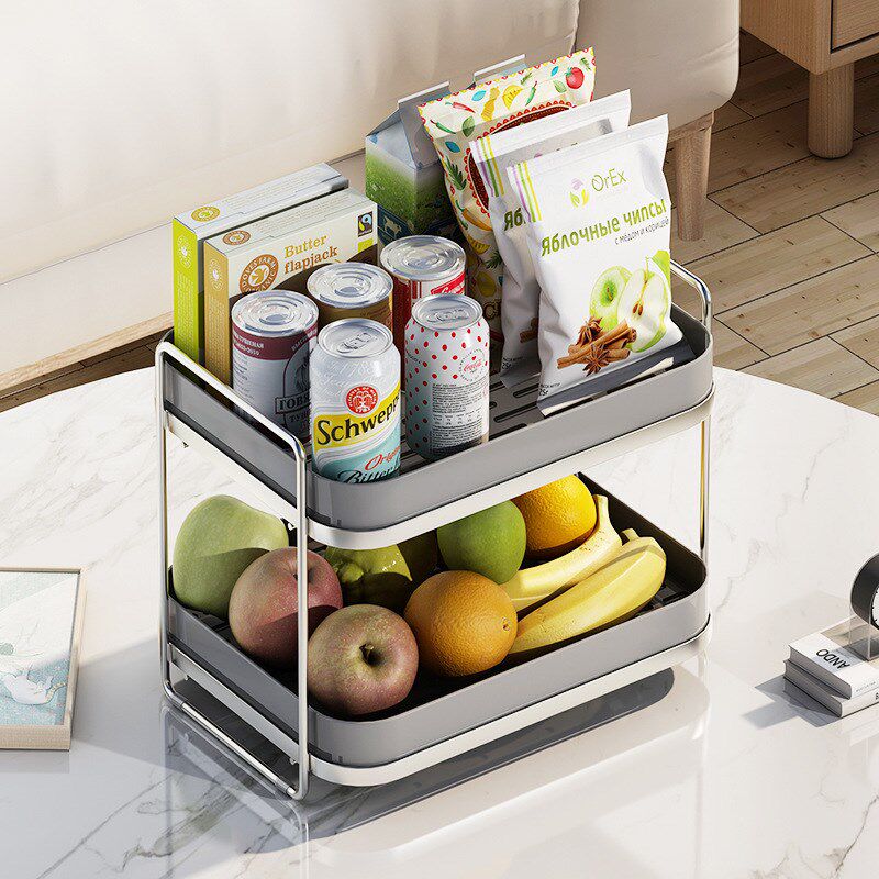 速发不锈钢杯架置物架水杯茶杯茶具杯子收纳家桌面架层托盘双用沥