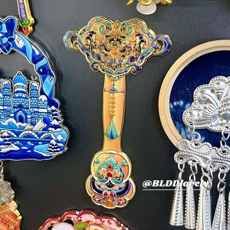 中国风如意金属磁吸冰箱贴