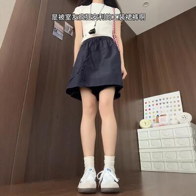 山本工装腰遮高肚码裙 胖MM夏裤季显瘦AVPF字半身休闲大裙裤