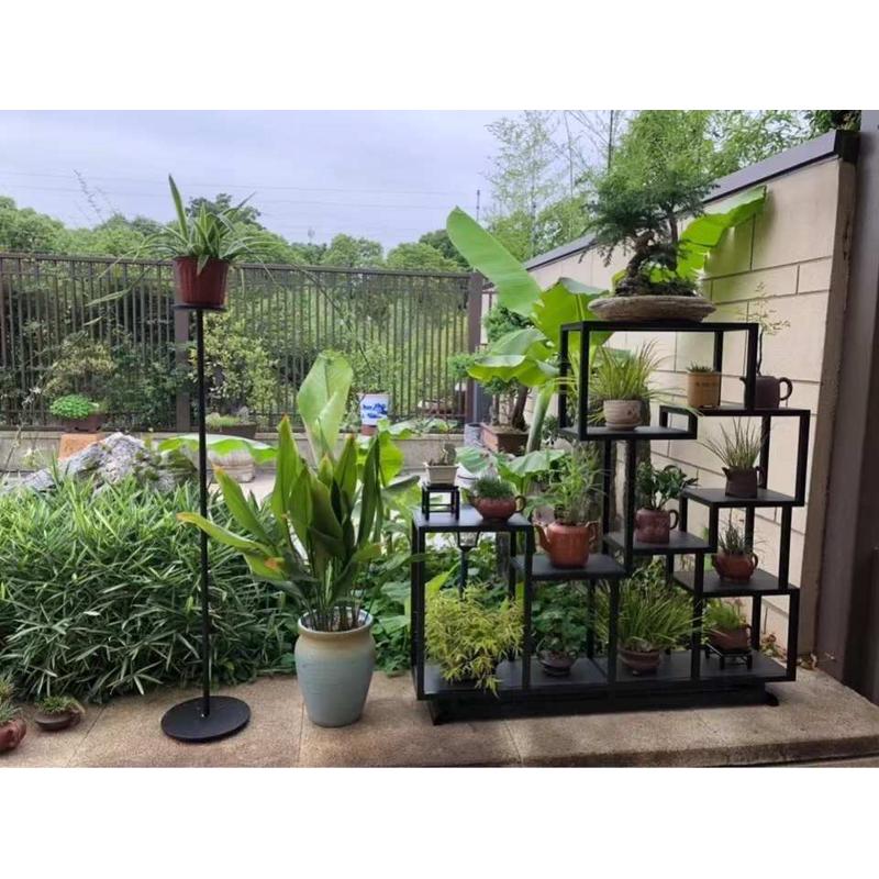 铝合金多层博古架新中式古典花架盆景园林花几奇石茶具古董摆设架