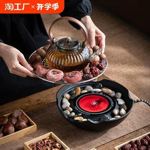罐罐煮茶器侧把高硼硅 围炉煮茶家用全套电陶炉花茶玻璃茶具套装