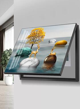 无冲孔仪表箱装饰画，现代无障碍豪华配电箱挡挂画，简易开关箱仪