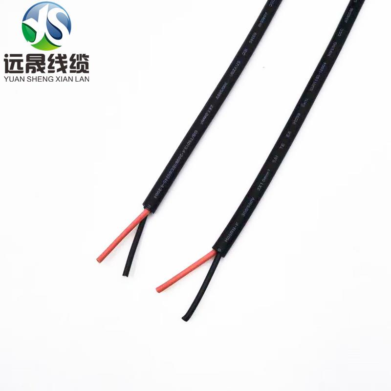 深圳户外电源连接线VDE认证H05RN-F2*1.0红黑两芯橡胶线直销