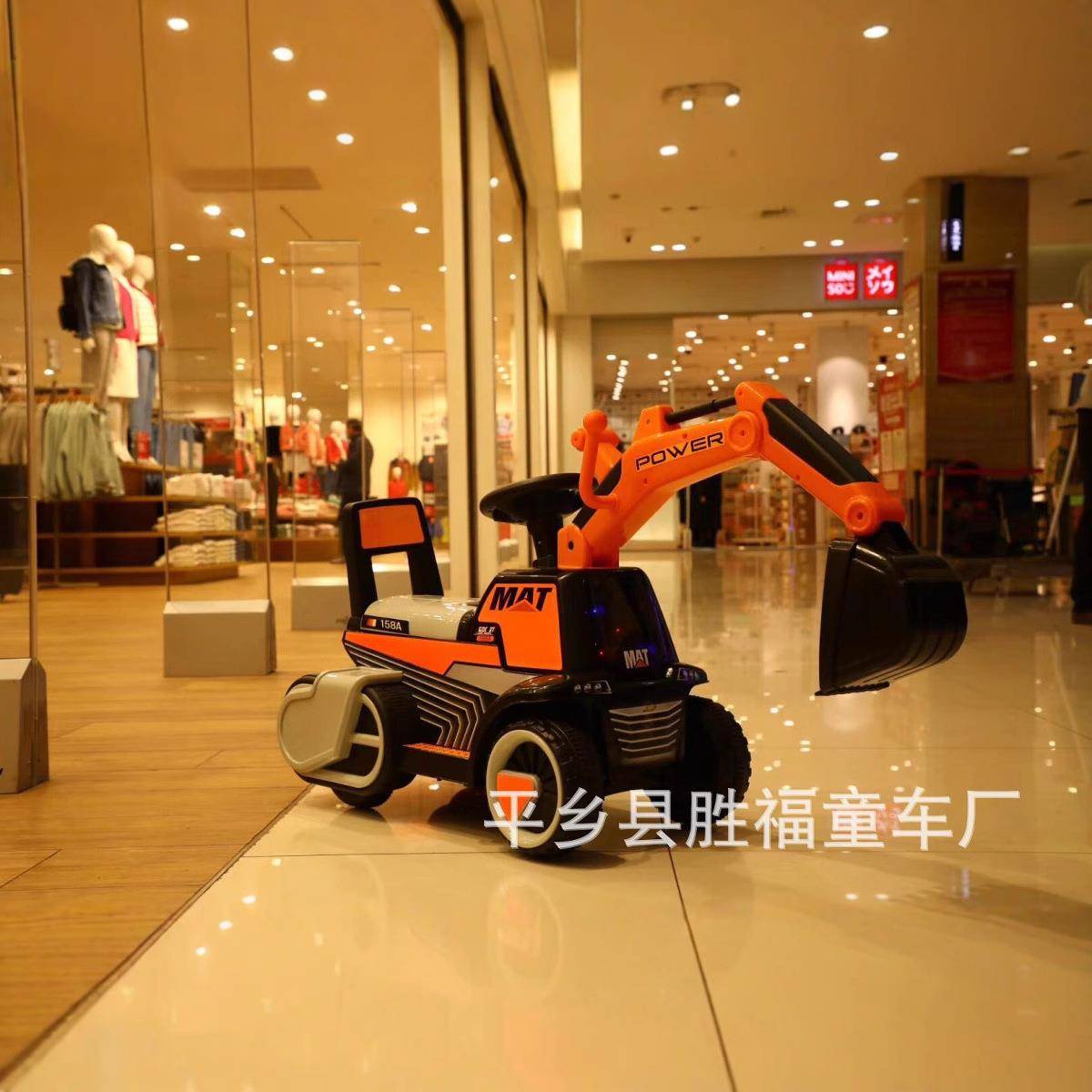 供货儿童挖土机宝宝滑行助步车灯光音乐儿童工程车