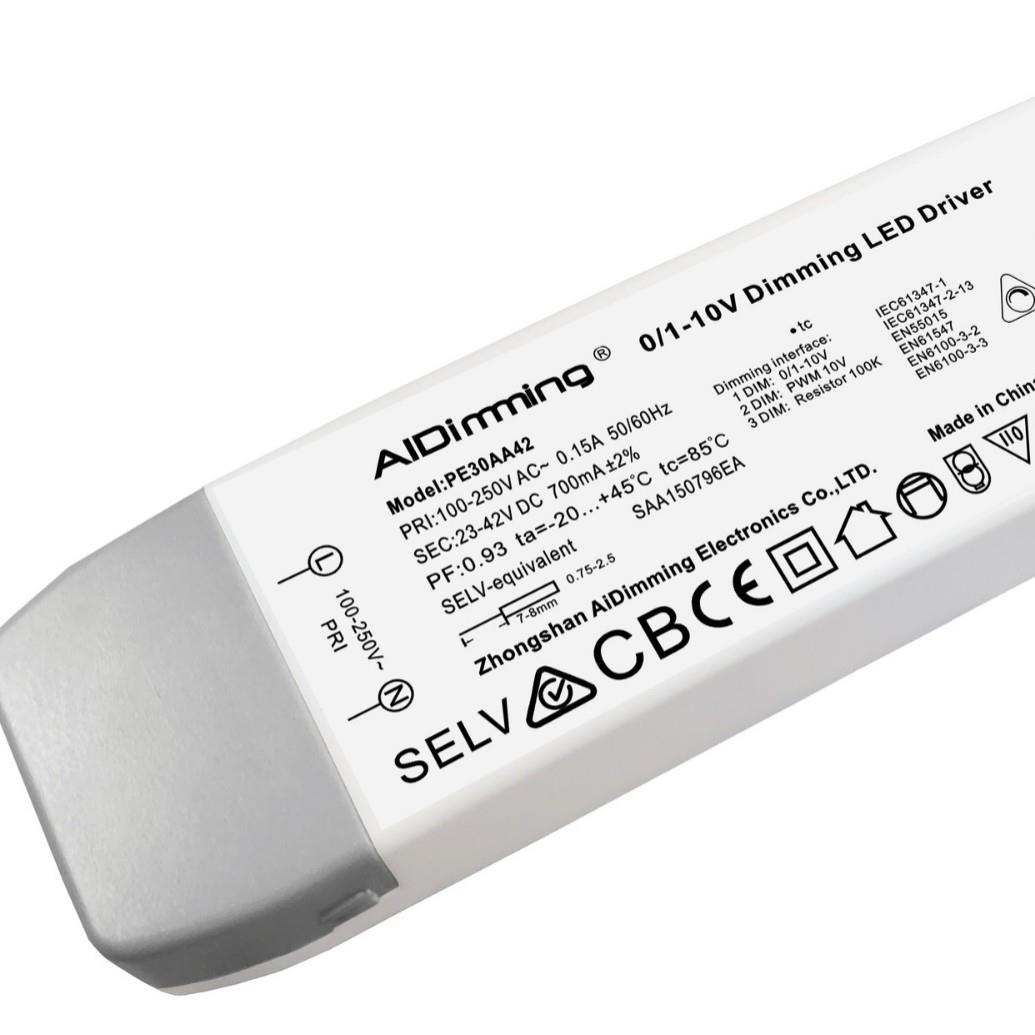 PE30AA过CECBSAA认证30W0-10VLED调光驱动电源