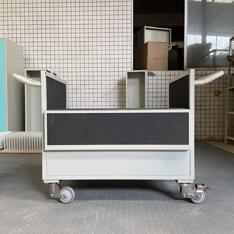 振粤广东防震文物手推车档案馆图书馆静音钢制书车带轮小推车