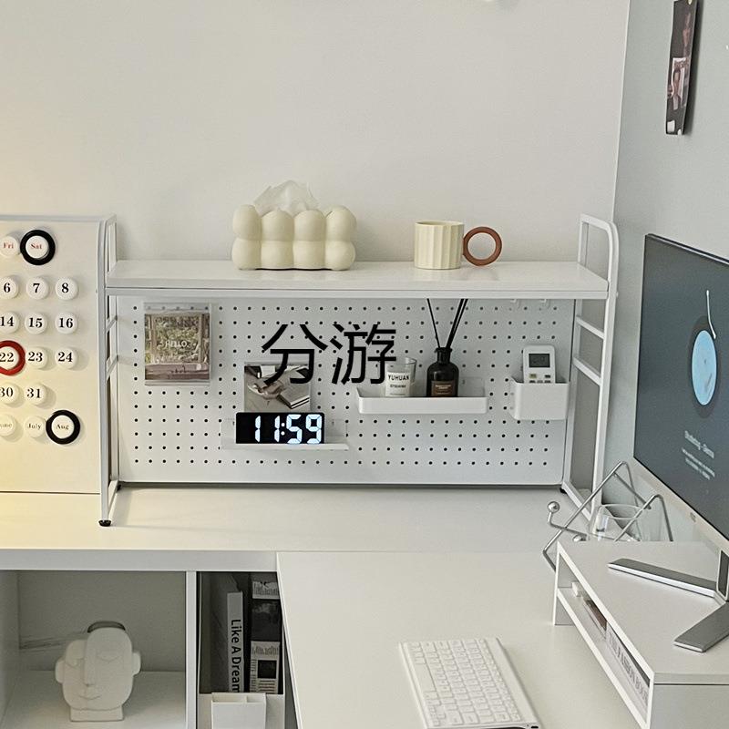 9C书架书桌收纳置物架桌面多层铁艺架子学生电脑桌桌上洞洞分游