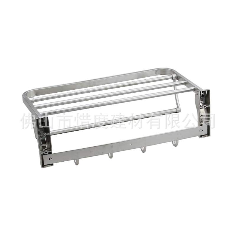 SUS304不锈钢浴巾架双层折叠毛巾架挂架50 60CM可选YJJG-011