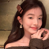 脸很圆 我 超重工金属肌理感葫芦耳环清冷感气质超闪锆石耳环