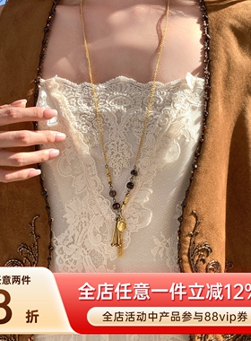 【我的脸很圆】小众设计波西米亚风复古钱币长款项链中古金属风女