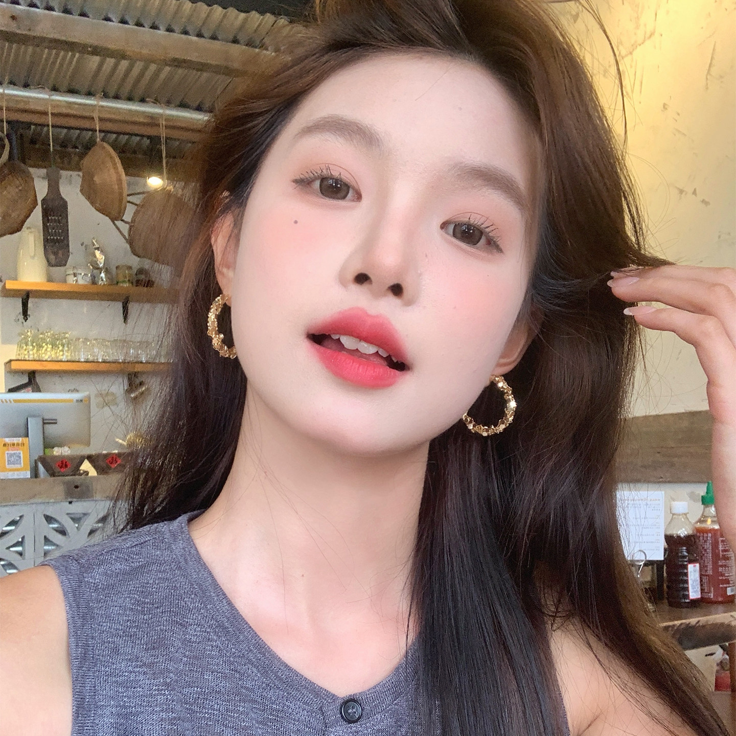 【我的脸很圆】复古感金色圆环精致耳环小众设计潮流高级感耳饰,饰品/流行首饰/时尚饰品新,耳环,淘宝优惠券,粉丝福利购,淘宝优惠卷