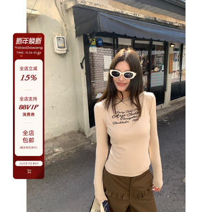 e真2件秋冬字母印花秋冬打底T 同A 牙套大汪 Vogue爱可灵