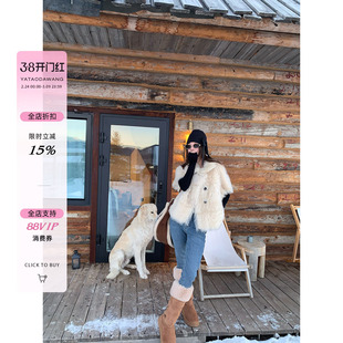 牙套大汪【雪顶托卡】意大利托斯卡纳皮毛一体皮草外套女冬季短款