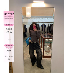 牙套大汪10/8 20点【新晋元牛王】黑灰宽松牛仔裤设计感好穿百搭